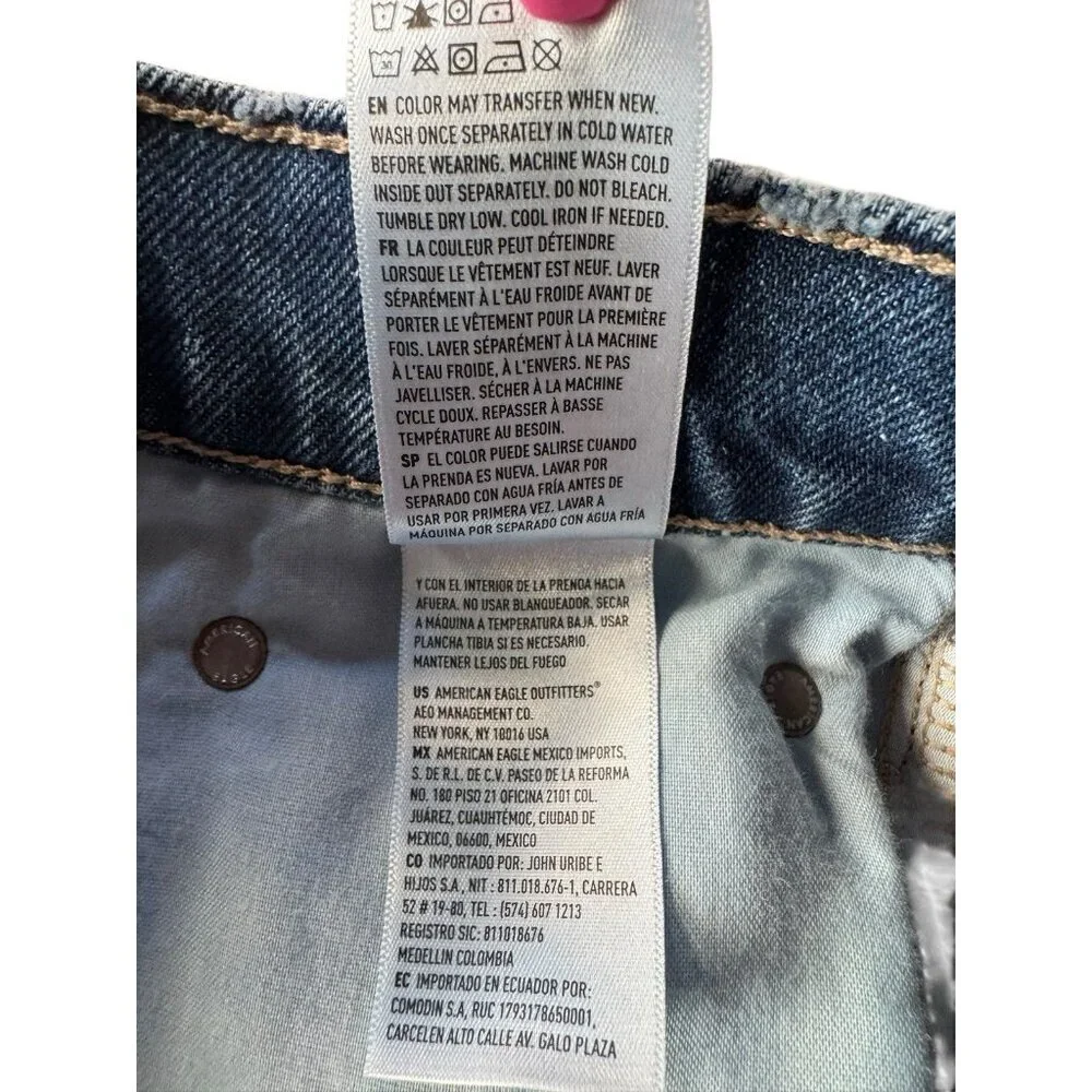 American Eagle Super High Rise Straight Women's Sz 6 Denim Jeans - Picture 7 of 12